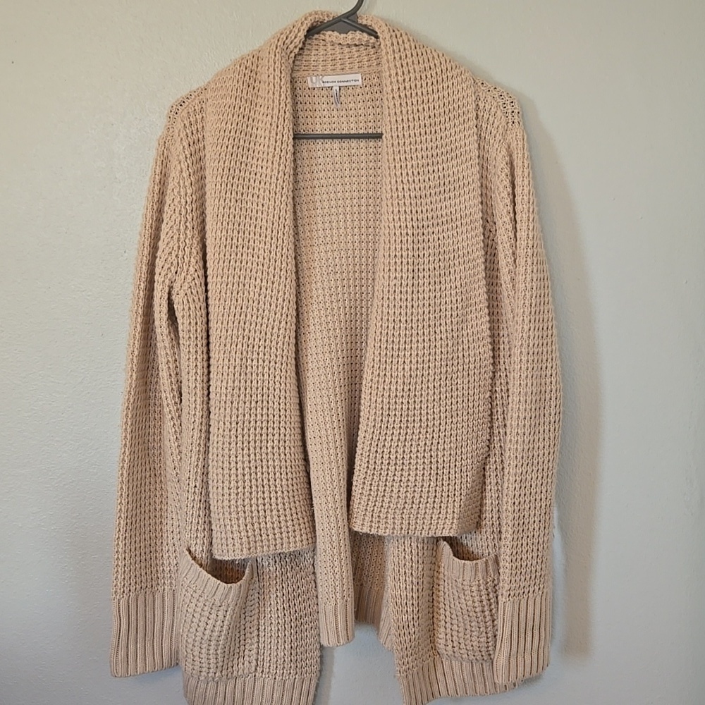 French Connection | Tan Knit Sweater Cardigan Size Large